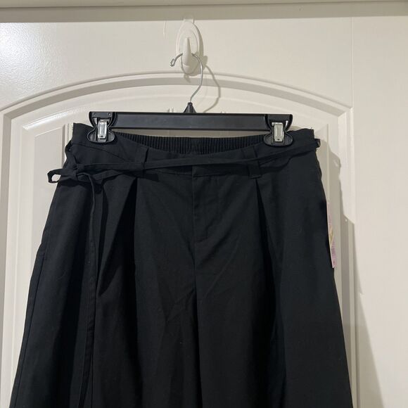 Wild Fable Women’s Black Mid Rise Waist Tie Slouchy Wide Leg Trousers Size S - Picture 6 of 8
